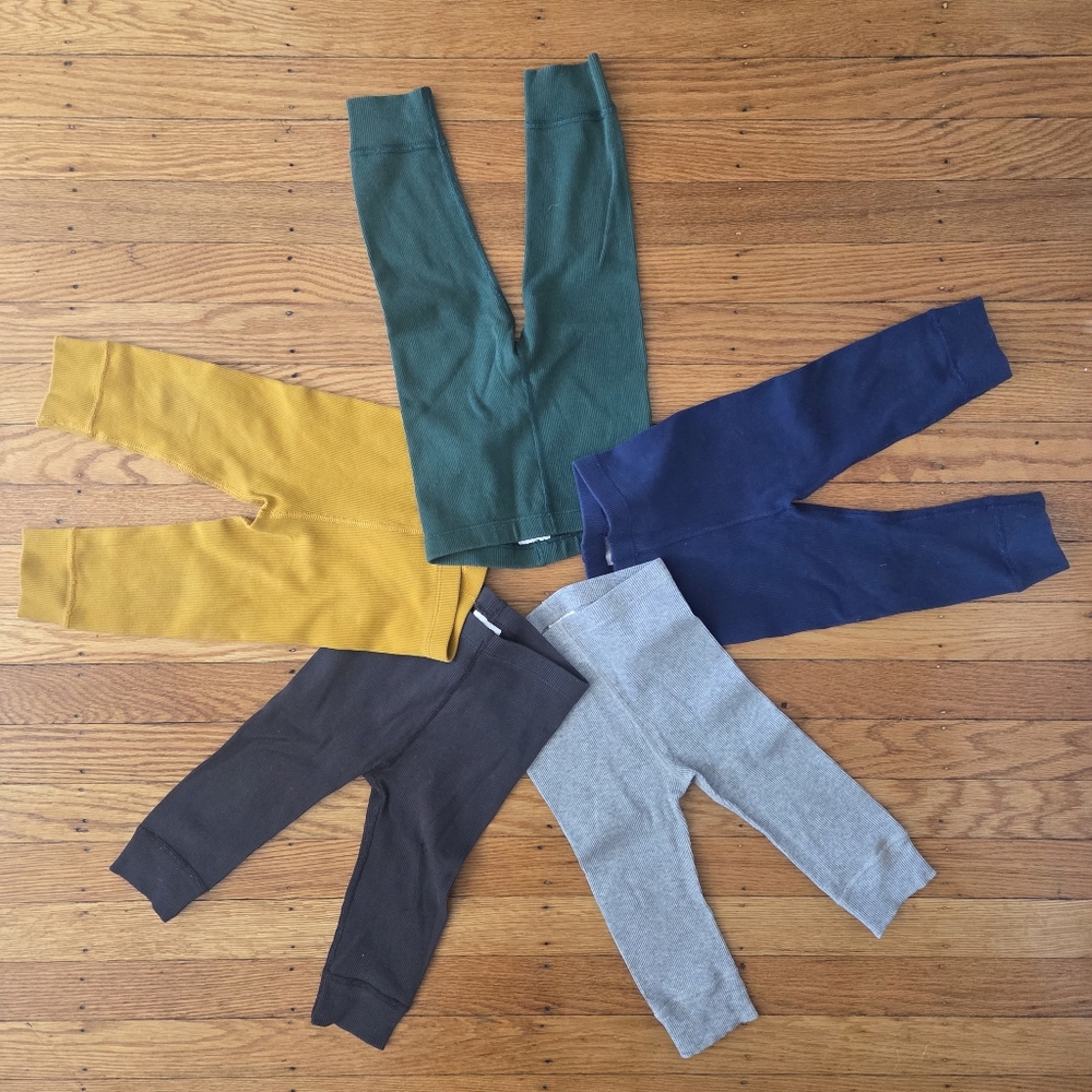 Hanna Andersson Ribbed Leggings Baby Girl Colorful Set 18-24 Mos